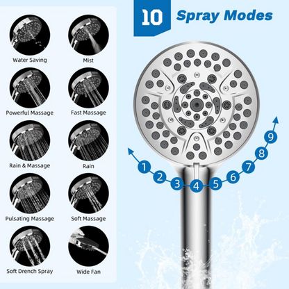 Aqualisse Chrome Wall-Mount Shower Head Combo