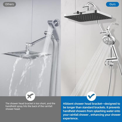 Aqualisse Chrome Wall-Mount Shower Head Combo